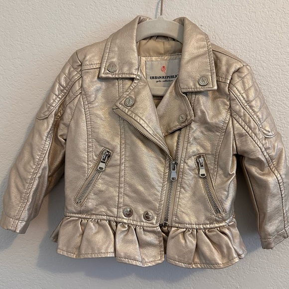 Urban Republic Other - Urban Republic Metallic Gold Vegan Leather Moto Jacket. Size 24M